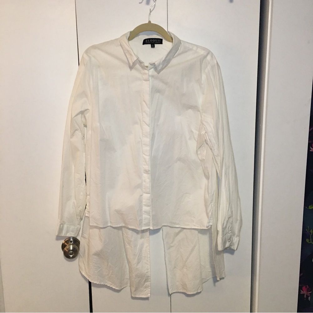 Eloquii White Button Up Size 18 Preowned
